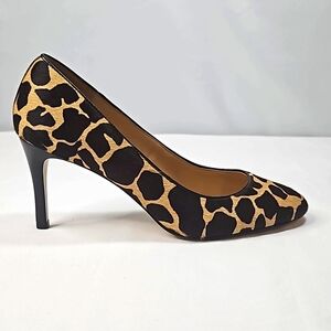 Talbots Calf leather fur Cheetah pumps 8